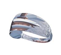 Elastic Sports Headband Hairband HYTTER Winter Landscape Picture Spandex, Soft, Breathable, Quick-Dry