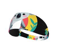 Elastic Sports Headband Hairband JKIEGOQ Koala in The Colorful World Printed Spandex, Soft, Breathable, Quick-Dry