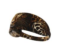 Elastic Sports Headband Hairband JKIEGOQ Leopard Print Fragments Printed Spandex, Soft, Breathable, Quick-Dry