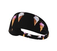 Elastic Sports Headband Hairband JKIEGOQ Melted Cartoon ice Cream Printed Spandex, Soft, Breathable, Quick-Dry