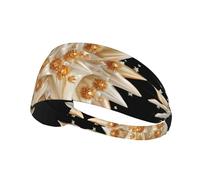 Elastic Sports Headband Hairband JKIEGOQ Pearl sea Urchin Flower Printed Spandex, Soft, Breathable, Quick-Dry