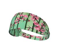 Elastic Sports Headband Hairband LAABBE Bamboo and Cherry blossoms Tree Zen Printed Quick Drying, Moisture Wicking