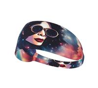 Elastic Sports Headband Hairband LAABBE Cosmic Shining Planet Printed Quick Drying, Moisture Wicking