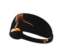 Elastic Sports Headband Hairband LAABBE Kangaroo climbing a pumpkin Printed Quick Drying, Moisture Wicking