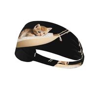 Elastic Sports Headband Hairband LAABBE Kitten in the cradle Printed Quick Drying, Moisture Wicking