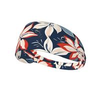 Elastic Sports Headband Hairband MJHKXLJ America Patriotic Flower Printing Spandex, Soft, Breathable, Quick-Dry