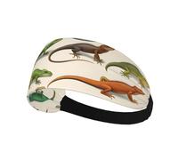 Elastic Sports Headband Hairband MJHKXLJ Different Types of Lizard Printing Spandex, Soft, Breathable, Quick-Dry