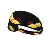 Elastic Sports Headband Hairband MJHKXLJ Heartless Banana Printing Spandex, Soft, Breathable, Quick-Dry