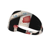 Elastic Sports Headband Hairband MJHKXLJ I Love You Letter Print Printing Spandex, Soft, Breathable, Quick-Dry
