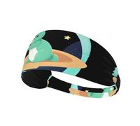 Elastic Sports Headband Hairband MJHKXLJ Jade Rabbit on The Planet Printing Spandex, Soft, Breathable, Quick-Dry