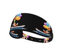 Elastic Sports Headband Hairband MJHKXLJ Little Fox Sitting on The Balloon Boat Printing Spandex, Soft, Breathable, Quick-Dry