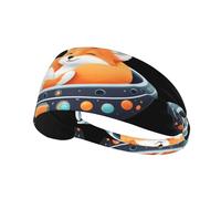 Elastic Sports Headband Hairband MJHKXLJ Little Fox Sleeping on The Spaceship Printing Spandex, Soft, Breathable, Quick-Dry