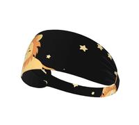 Elastic Sports Headband Hairband MJHKXLJ Little Lion in The Starry Sky Printing Spandex, Soft, Breathable, Quick-Dry