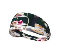 Elastic Sports Headband Hairband MJHKXLJ Sweet Afternoon Tea Printing Spandex, Soft, Breathable, Quick-Dry