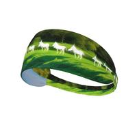 Elastic Sports Headband Hairband MJHKXLJ Unicorns by The River Printing Spandex, Soft, Breathable, Quick-Dry