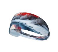 Elastic Sports Headband Hairband MJHKXLJ Winter Landscape Printing Spandex, Soft, Breathable, Quick-Dry