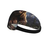 Elastic Sports Headband Hairband MSRHIUEF Fierce Grizzly Bears Printed Athletic Band for Women, Men