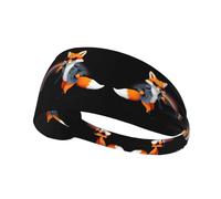 Elastic Sports Headband Hairband WHJSHOP A Fox who Loves Sports Stamp Spandex, Soft, Breathable, Quick-Dry