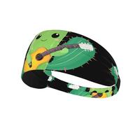 Elastic Sports Headband Hairband WHJSHOP Cactus Playing Guitar Stamp Spandex, Soft, Breathable, Quick-Dry
