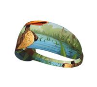 Elastic Sports Headband Hairband WHJSHOP Cartoon Duck Stamp Spandex, Soft, Breathable, Quick-Dry