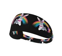 Elastic Sports Headband Hairband WHJSHOP Crossing The Rainbow Stamp Spandex, Soft, Breathable, Quick-Dry