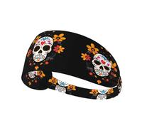 Elastic Sports Headband Hairband WHJSHOP Day of The Dead Stamp Spandex, Soft, Breathable, Quick-Dry