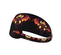 Elastic Sports Headband Hairband WHJSHOP Demon in Hell Flames Stamp Spandex, Soft, Breathable, Quick-Dry