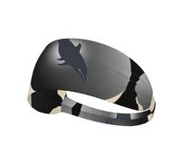 Elastic Sports Headband Hairband WHJSHOP Dolphin Crossing The Moon Stamp Spandex, Soft, Breathable, Quick-Dry