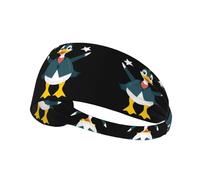 Elastic Sports Headband Hairband WHJSHOP Duck Holding Stars Stamp Spandex, Soft, Breathable, Quick-Dry