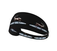 Elastic Sports Headband Hairband WHJSHOP Elk Stepping on The Water Stamp Spandex, Soft, Breathable, Quick-Dry