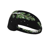 Elastic Sports Headband Hairband WHJSHOP Falling Snow on Pine Branches Stamp Spandex, Soft, Breathable, Quick-Dry