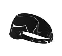 Elastic Sports Headband Hairband WHJSHOP Fierce Wolf Simple Strokes Stamp Spandex, Soft, Breathable, Quick-Dry