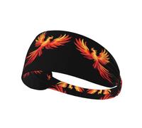 Elastic Sports Headband Hairband WHJSHOP Fire Phoenix Flying in The Starry Sky Stamp Spandex, Soft, Breathable, Quick-Dry