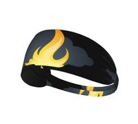 Elastic Sports Headband Hairband WHJSHOP Flame Under The Dark Clouds Stamp Spandex, Soft, Breathable, Quick-Dry