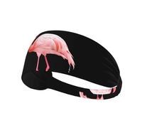 Elastic Sports Headband Hairband WHJSHOP Flamingo Gently Touching The Water Stamp Spandex, Soft, Breathable, Quick-Dry