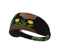 Elastic Sports Headband Hairband WHJSHOP Flowers Planted in Cow Dung Stamp Spandex, Soft, Breathable, Quick-Dry