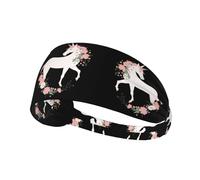 Elastic Sports Headband Hairband WHJSHOP Flowers Unicorn Stamp Spandex, Soft, Breathable, Quick-Dry
