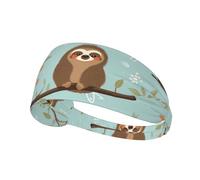Elastic Sports Headband Hairband WHJSHOP Lazy Cute Sloth Hanging The Branches Stamp Spandex, Soft, Breathable, Quick-Dry