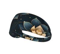 Elastic Sports Headband Hairband WHJSHOP Lotus Flower Namaste Stamp Spandex, Soft, Breathable, Quick-Dry