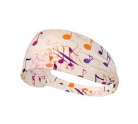 Elastic Sports Headband Hairband WHJSHOP Music Notes Stamp Spandex, Soft, Breathable, Quick-Dry