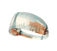 Elastic Sports Headband Hairband WHJSHOP Paris Street Eiffel Tower Stamp Spandex, Soft, Breathable, Quick-Dry