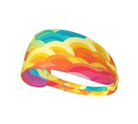 Elastic Sports Headband Hairband WHJSHOP Rainbow Bright Stamp Spandex, Soft, Breathable, Quick-Dry