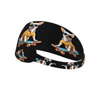 Elastic Sports Headband Hairband WHJSHOP Skateboard Cool Dog Stamp Spandex, Soft, Breathable, Quick-Dry