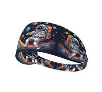 Elastic Sports Headband Hairband XBKGOHA Astronaut galaxy Printed Soft, Breathable, Quick-Dry