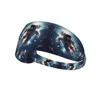 Elastic Sports Headband Hairband XBKGOHA Astronaut Printed Soft, Breathable, Quick-Dry