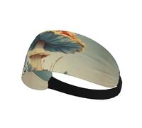 Elastic Sports Headband Hairband XBKGOHA Butterflies on Mushrooms Printed Soft, Breathable, Quick-Dry