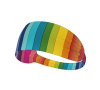 Elastic Sports Headband Hairband XBKGOHA colorful rainbow stripe Printed Soft, Breathable, Quick-Dry