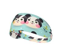 Elastic Sports Headband Hairband XBKGOHA cute pandas Printed Soft, Breathable, Quick-Dry