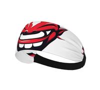 Elastic Sports Headband Hairband XBKGOHA Devil's Smile Printed Soft, Breathable, Quick-Dry