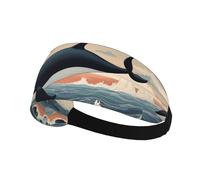 Elastic Sports Headband Hairband XBKGOHA Dolphin jumping off the water Printed Soft, Breathable, Quick-Dry